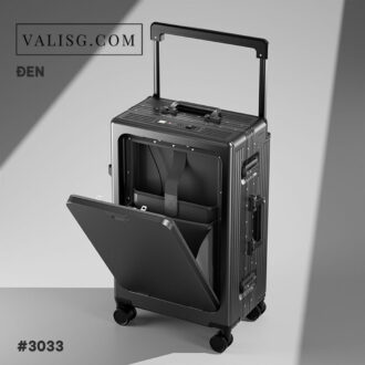 valisg vali sai gon valisg com sai gon suitcase luggage sai gon vali doanh nhan vali doanh nhân có cửa mở hành lý phí trước, tay cầm rộng Đen 