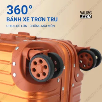 vali nhôm nguyên khối cao cấp – vsg – orange val